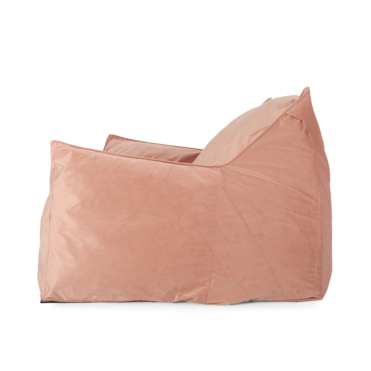 Fila Velveteen 2 Seater Oversized Bean Bag Chair With Armrests, Pink Pink Velvet
