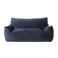 Fila Velveteen 2 Seater Oversized Bean Bag Chair With Armrests, Dark Blue Dark Blue Velvet