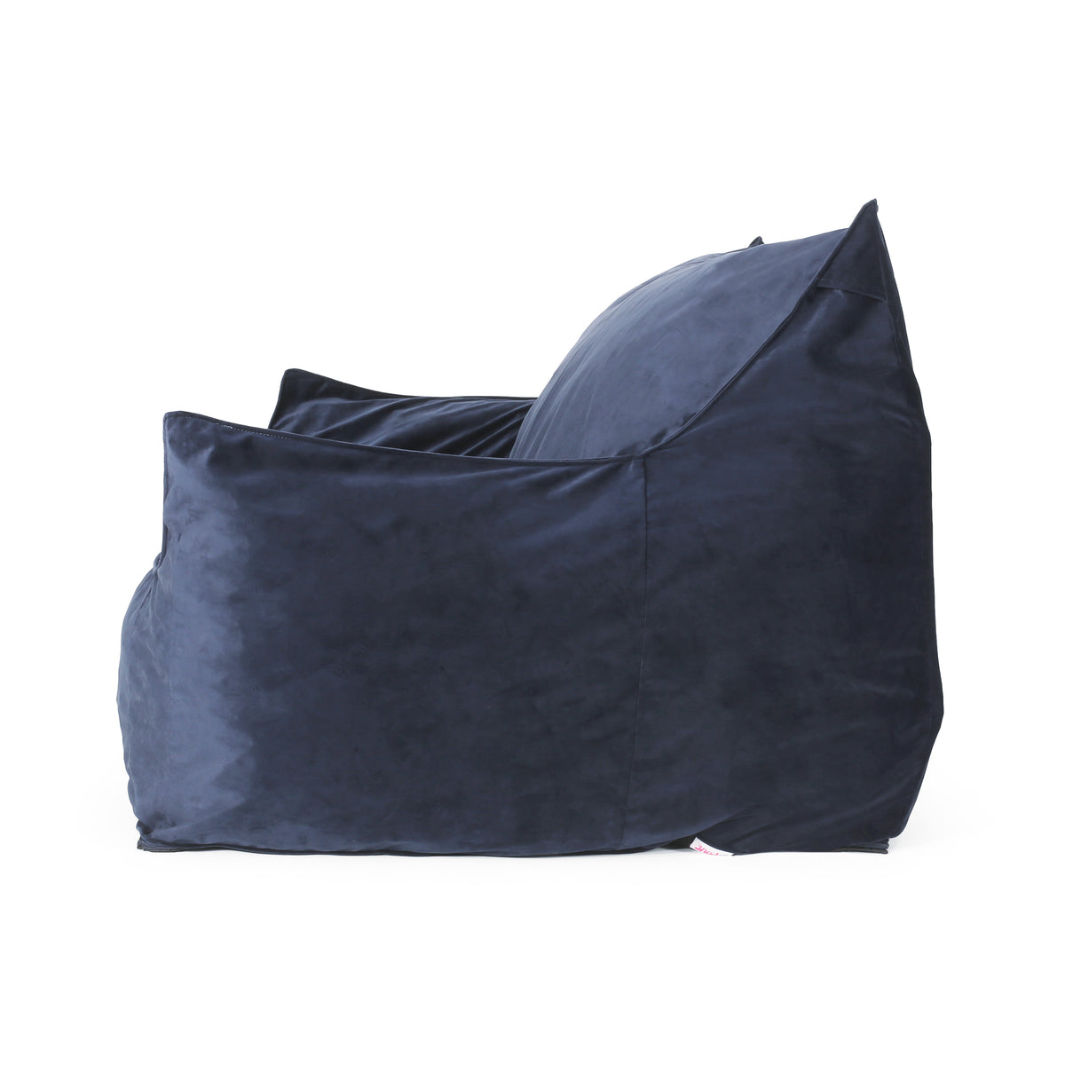 Fila Velveteen 2 Seater Oversized Bean Bag Chair With Armrests, Dark Blue Dark Blue Velvet