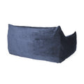 Fila Velveteen 2 Seater Oversized Bean Bag Chair With Armrests, Dark Blue Dark Blue Velvet