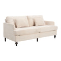 Coolmore Mid Century Modern Chenille Fabric Loveseat Sofa, 2 Seat Upholstered Loveseat Sofa Modern Couch For Living Room,Brown Wood Feet Sofa For Bedroom, Reading Beige Chenille Beige Chenille 2 Seat