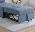 Contemporary Blue Gray Sleeper Sofa Chair Pillow Plush Tufted Seat 1Pc Convertible Sofa Chair Sherpa Fabric Couch Blue Grey Wood Primary Living Space Contemporary,Modern Pine Fabric 1 Seat