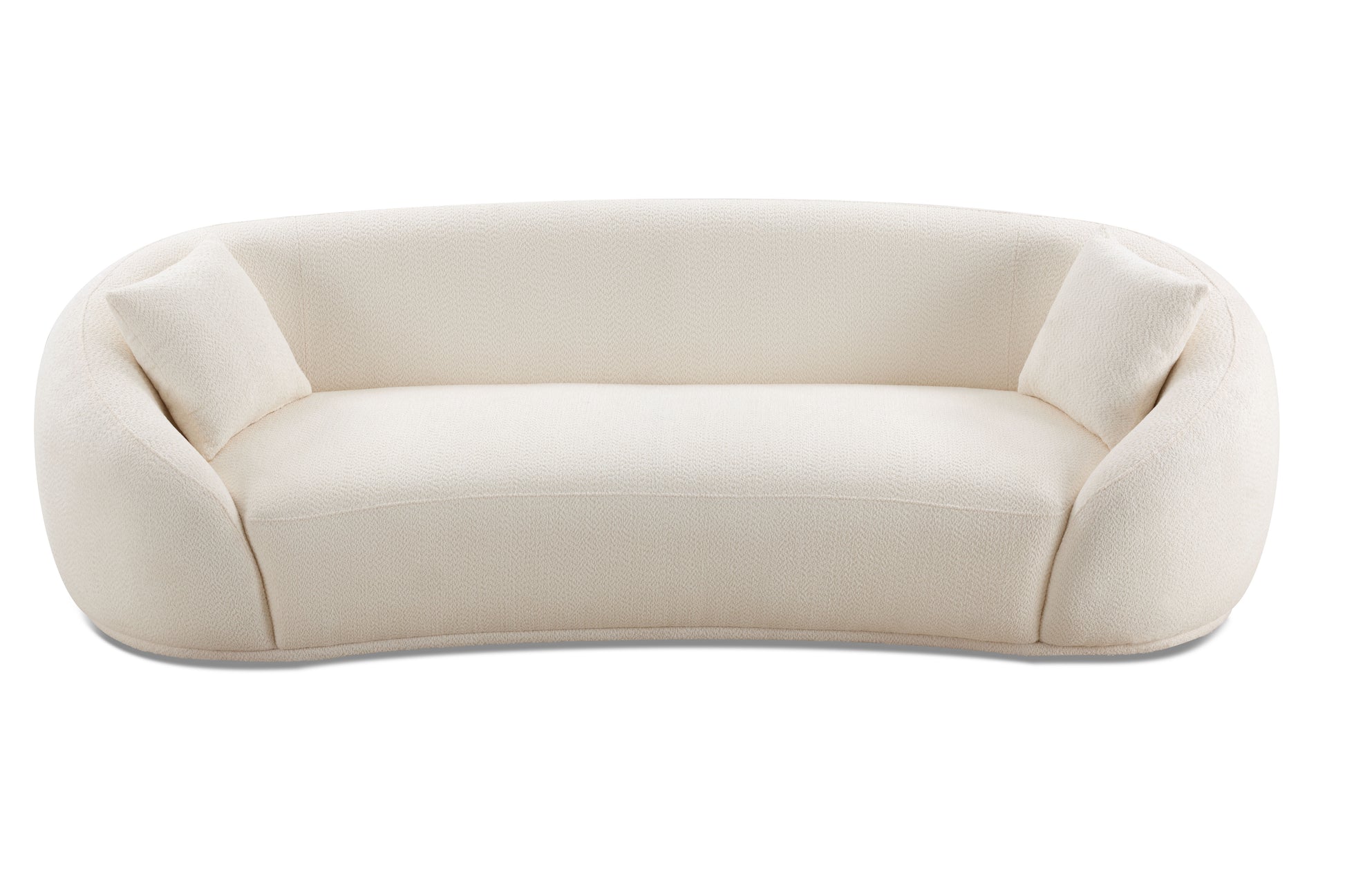 3 Person Sofa Modern Combination Half Moon Casual Teddy Bear Wool Sofa Curved Sofa, Snow White White Primary Living Space Medium Soft Delicate Duty Fabric 3 Seat