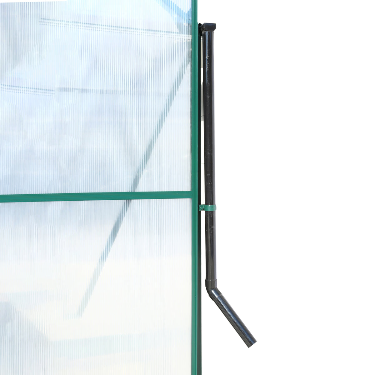 6.3'*8.2'*7' Polycarbonate Greenhouse, Heavy Duty Outdoor Aluminum Walk In Green House Kit With Rain Gutter, Vent And Door For Backyard Garden, Color Green Green Aluminium