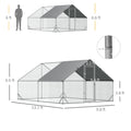 Pawhut Large Chicken Coop Metal Chicken Run With Waterproof And Anti Uv Cover, Spire Shaped Walk In Fence Cage Hen House For Outdoor And Yard Farm Use, 1