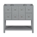 36'' Bathroom Vanity Without Sink,Free Standing Vanity Set With 4 Drawers& Soft Closing Doors,Solid Wood Frame Bathroom Storage Cabinet Only 4 Grey 2 2 Adjustable Hinges Bathroom Freestanding Solid Wood Mdf Painted