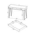 1 Drawer Writing Desk In Antique Nutmeg And Dark Bronze Brown Writting Desk Rectangular Mdf Metal