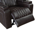 Pu Leather Power Recliner Home Theater Recliner With Power Adjustable Headrest, Wireless Charging Device, Usb Port, Storage Arms, Cup Holder And Swivel Tray Table For Living Room, Brown Brown Foam Pu Leather