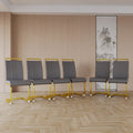 Modern Dining Chairs,Pu Faux Leather High Back Upholstered Side Chair With C Shaped Tube. Plating Golden Metal Legs For Dining Room Kitchen Vanity Patio Club Guest Office Chair Set Of 2 Grey Pu Grey Kitchen Dining Chairs Foam Pu