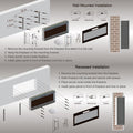 60 Inch Electric Fireplace, Recessed And Wall Mounted Fireplace Powder Coated Electric Antique Black Vent Free Yes Tempered Glass Sheet Metal Plastic Electric