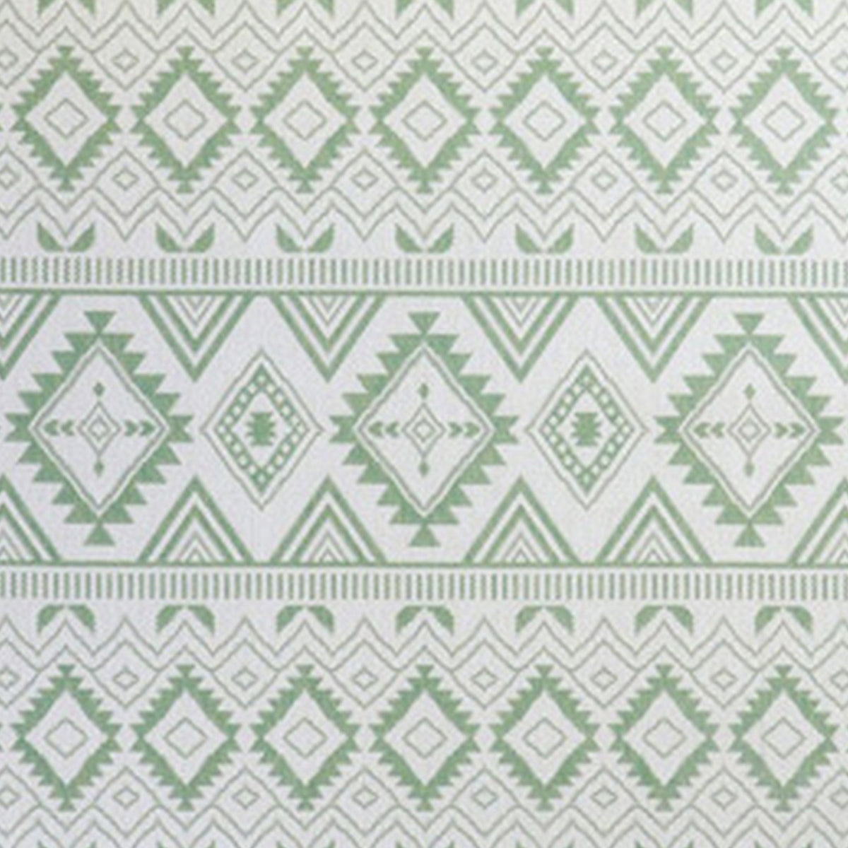 Xyla 8 X 10 Soft Area Rug, Geometric Design, Tribal, Large, Cream, Green Multicolor Fabric