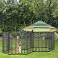 Pawhut Dog Playpen With Door & Removable Cover For Small & Most Medium Sized Dogs Indoor & Outdoor Use, 47