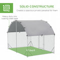 Pawhut Large Chicken Coop Metal Chicken Run With Waterproof And Anti Uv Cover, Dome Shaped Walk In Fence Cage Hen House For Outdoor And Yard Farm Use, 1