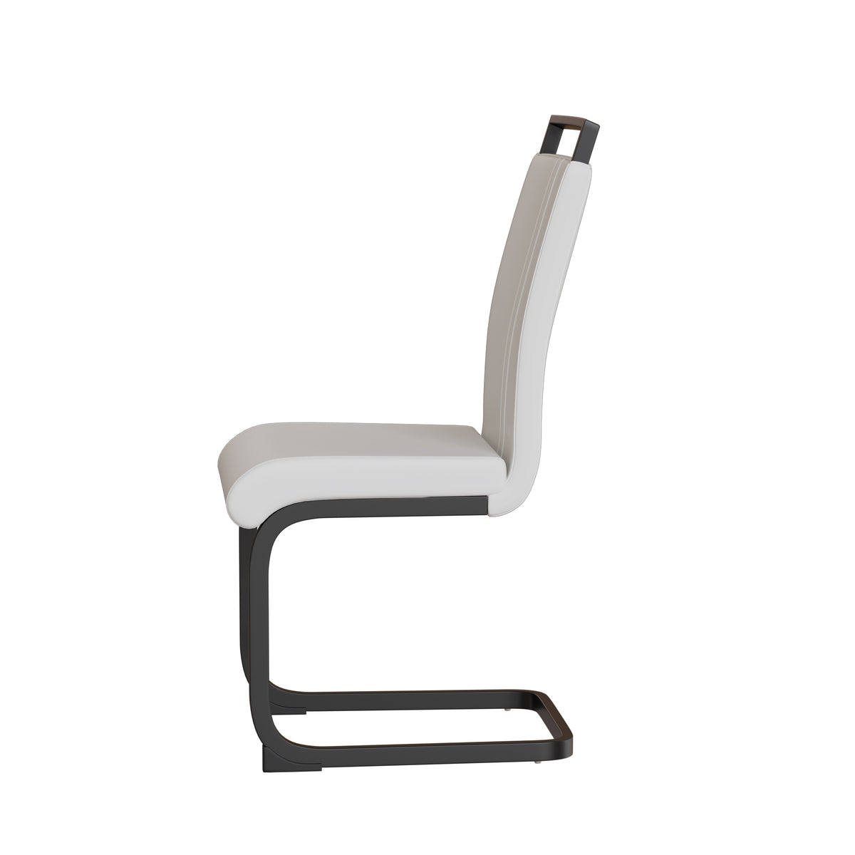 Modern Dining Chairs,Pu Faux Leather High Back Upholstered Side Chair With C Shaped Tube.Black Metal Legs For Dining Room Kitchen Vanity Patio Club Guest Office Chair Set Of 2 White Pu White Kitchen Dining Chairs Foam Pu