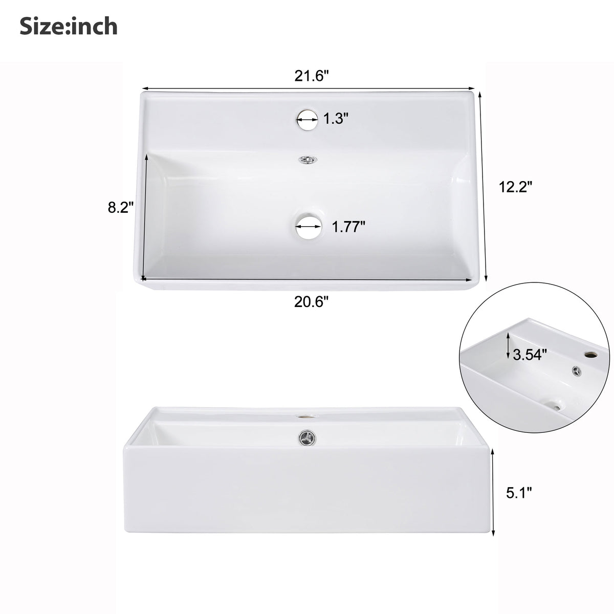 Video 21.6 Inch Modern Floating Bathroom Vanity With Ceramic Basin Perfect For Small Bathrooms, Right Side Storage Green Bathroom Ceramic Mdf