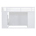 Full Size Wood Loft Bed With Built In Wardrobes, Cabinets And Drawers, White White Solid Wood Mdf