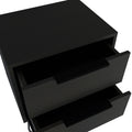 2 Nightstand, Hairpin Legs, Two Drawers, Black Black Particle Board Particle Board
