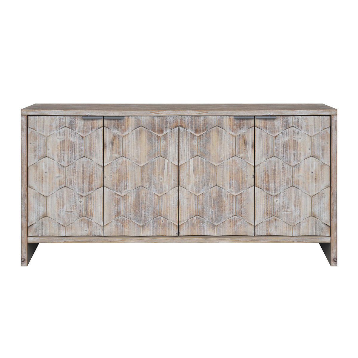 Accent Cabinet Farmhouse Style 4 Door Wooden Cabinet Sideboard Buffet Server Cabinet Storage Cabinet, For Living Room, Entryway, Hallway, Office, Kitchen And Dining Room, Natural Wood Wash Natural Wood Wash Adjustable Shelves Art