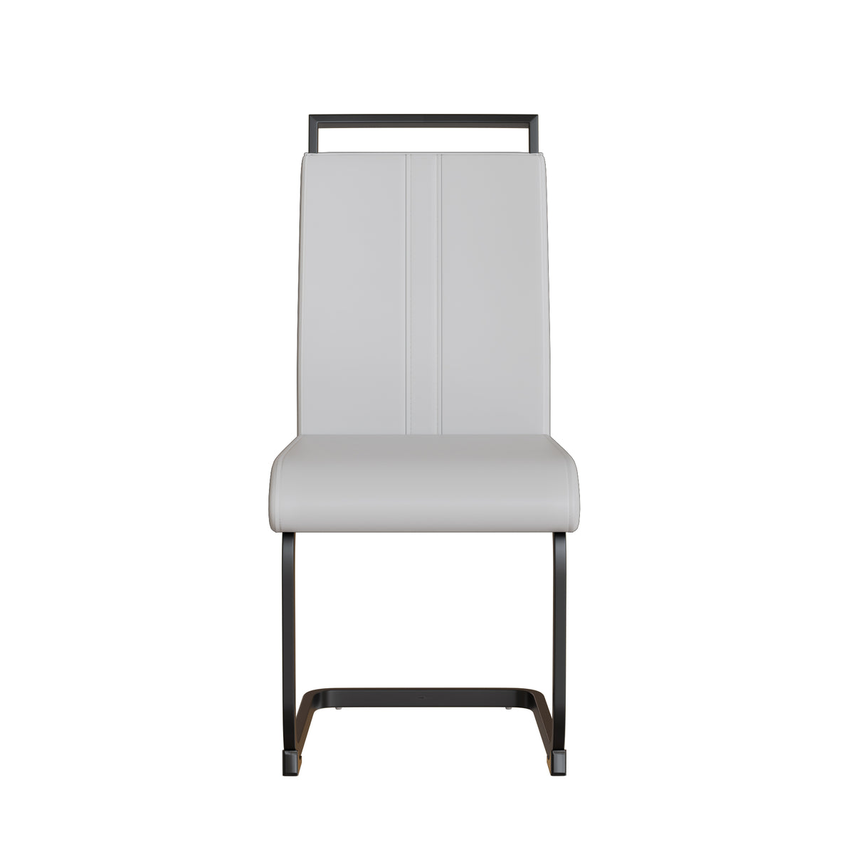 Modern Dining Chairs,Pu Faux Leather High Back Upholstered Side Chair With C Shaped Tube.Black Metal Legs For Dining Room Kitchen Vanity Patio Club Guest Office Chair Set Of 2 White Pu White Kitchen Dining Chairs Foam Pu