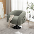 Modern Style Emerald Single Swivel Sofa Chair, Teddy Upholstered Single Sofa With Round And Fluffy Reading Chair, Suitable For Living Room, Bedroom, Corner. Emerald Bedroom Modern Wood