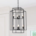 Same As W1340142527 L1018 B 8 Lights Black Lantern Tiered Pendant Light Fixtures, Industrial Farmhouse Hanging Chandelier No Bulbs Black Farmhouse Iron