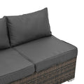 Patio Furniture, Outdoor Furniture, Seasonal Pe Wicker Furniture, 4 Set Wicker Furniture With Tempered Glass Coffee Table Brown Pe Rattan Iron Waterproof Fabric