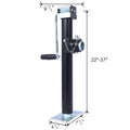Weld On Pipe Mount Swivel Trailer Jack, 5,000 Lbs. 15 1 2 Inches Vertical Travel, Black Black Steel