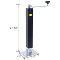 8,000 Lbs. Top Wind Weld On Square Tube Drop Leg Jack Black Steel