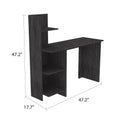 Toronto 120 Writing Desk, Four Shelves, Smokey Oak Gray Particle Board Particle Board
