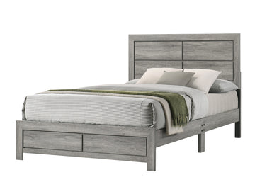 Hopkins Queen Bed 1 Box Gray Gray Wood