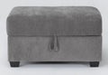 Classic Living Room Storage Ottoman, Fabric Upholstered Footstool With Storage Cabinet, Hardwood Frame, Gray Brown Wood Primary Living Space Solid Beige With Storage Gray Polyester Or Polyester Blend Medium Firm Backless Modern Rectangle Internal Storage
