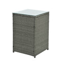 Patio Furniture, Outdoor Furniture, Seasonal Pe Wicker Furniture,5 Set Wicker Furniture With Tempered Glass Table Top Light Blue Pe Rattan Iron Waterproof Fabric