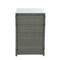 Patio Furniture, Outdoor Furniture, Seasonal Pe Wicker Furniture,5 Set Wicker Furniture With Tempered Glass Table Top Dark Gray Pe Rattan Iron Waterproof Fabric