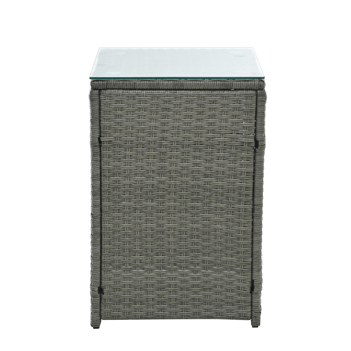 Patio Furniture, Outdoor Furniture, Seasonal Pe Wicker Furniture,5 Set Wicker Furniture With Tempered Glass Table Top Dark Gray Pe Rattan Iron Waterproof Fabric