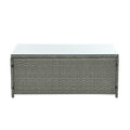 Patio Furniture, Outdoor Furniture, Seasonal Pe Wicker Furniture,5 Set Wicker Furniture With Tempered Glass Table Top Dark Gray Pe Rattan Iron Waterproof Fabric