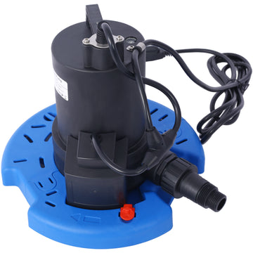 1 4 Hp Automatic Swimming Pool Cover Pump 120 V Submersible With 3 4 Check Valve Adapter1850 Gph Water Removal For Pool, Hot Tubs, Rooftops, Water Beds And More Black Blue Abs