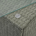 Patio Furniture, Outdoor Furniture, Seasonal Pe Wicker Furniture,5 Set Wicker Furniture With Tempered Glass Table Top Dark Gray Pe Rattan Iron Waterproof Fabric