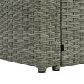 Patio Furniture, Outdoor Furniture, Seasonal Pe Wicker Furniture,5 Set Wicker Furniture With Tempered Glass Table Top Light Blue Pe Rattan Iron Waterproof Fabric