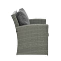 Patio Furniture, Outdoor Furniture, Seasonal Pe Wicker Furniture,5 Set Wicker Furniture With Tempered Glass Table Top Dark Gray Pe Rattan Iron Waterproof Fabric