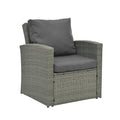 Patio Furniture, Outdoor Furniture, Seasonal Pe Wicker Furniture,5 Set Wicker Furniture With Tempered Glass Table Top Dark Gray Pe Rattan Iron Waterproof Fabric
