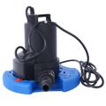 1 3 Hp Automatic Swimming Pool Cover Pump 120 V Submersible With 3 4 Check Valve Adapter 2500 Gph Water Removal For Pool, Hot Tubs, Rooftops, Water Beds And More Black Blue Abs