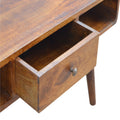 Solid Wood Curved Chestnut Coffee Table Chestnut Brown Primary Living Space Classic,Contemporary Freestanding Mango Shelves Coffee & End Tables Lacquered Rectangular Wood Solid Wood