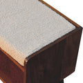 Boucle Nordic Storage Bench Chestnut Foam Wood Fabric