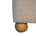 Serenity Footstool With Ball Feet Cream Foam Wood Fabric