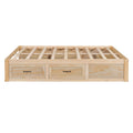 Full Size Platform Bed With 6 Storage Drawers,Antique Natural Antique Natural Mdf Lvl