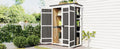 Outdoor 5.5Ft Hx4.1Ft L Wood Storage Shed, Garden Tool Cabinet With Waterproof Asphalt Roof, Four Lockable Doors, Multiple Tier Shelves, White And Gray White Gray Water Resistant Frame Garden &
