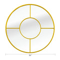Gold 36 In Decoration Metal Round Mirror Golden Classic Glass Iron
