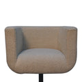 Cream Boucle Swivel Chair Cream Foam Wood Fabric