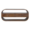 Chestnut Curved Edge Media Unit With 2 Drawers Chestnut Solid Wood