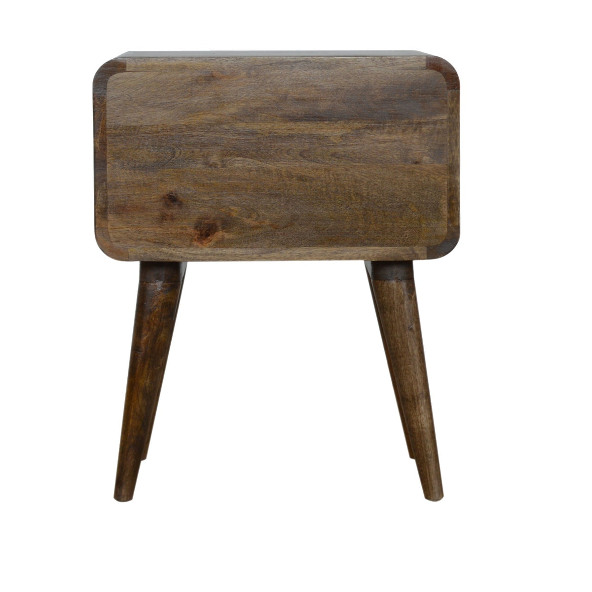 Curved Classic Grey Washed Bedside Gray Wash Solid Wood